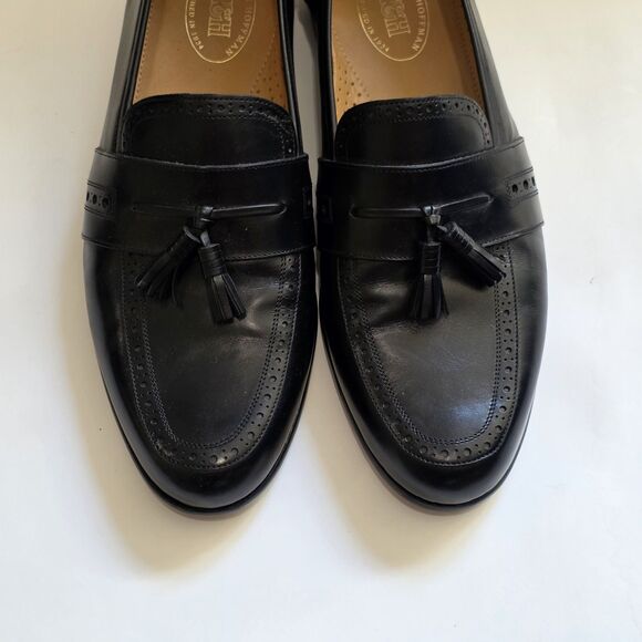 Maus & Hauffman Mens Slip On Tassel Leather Dress Loafers Sz 11 Black main image 10